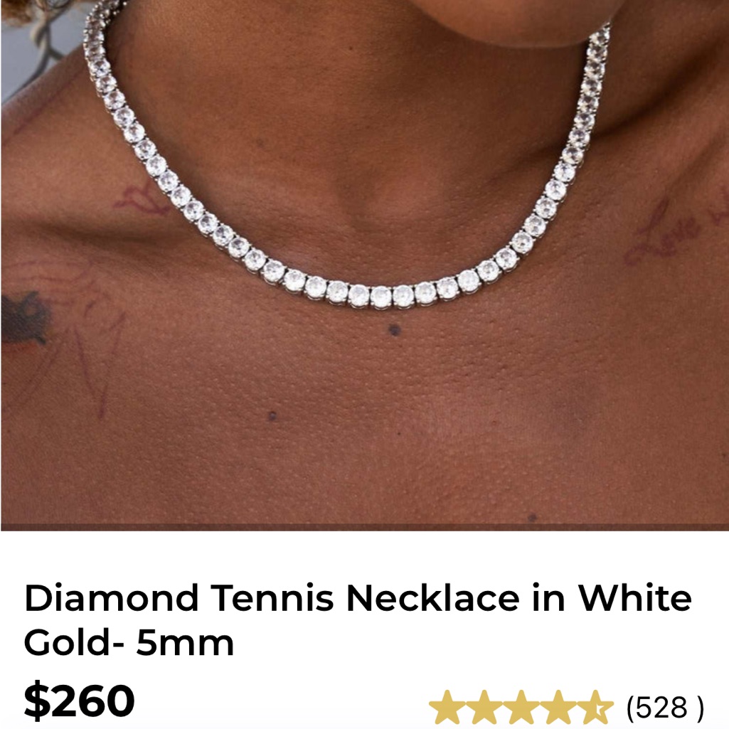 5mm Tennis Necklace In White Gold